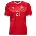 Camiseta Dinamarca Morten Hjulmand #21 Primera Equipación Replica Eurocopa 2024 mangas cortas